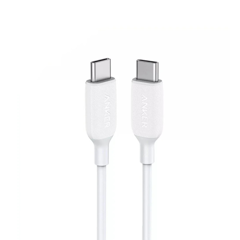 Anker PowerLine III 3ft USB-C to USB-C Cable - White - كابل